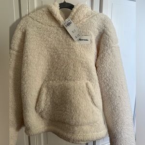 BRAND NEW! Abercrombie Kids, Youth Girls fluffy white sweater.